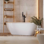 Corsan OLVENA freestanding bathtub 160 x 76 cm click-clack plug Graphite / GunMetal