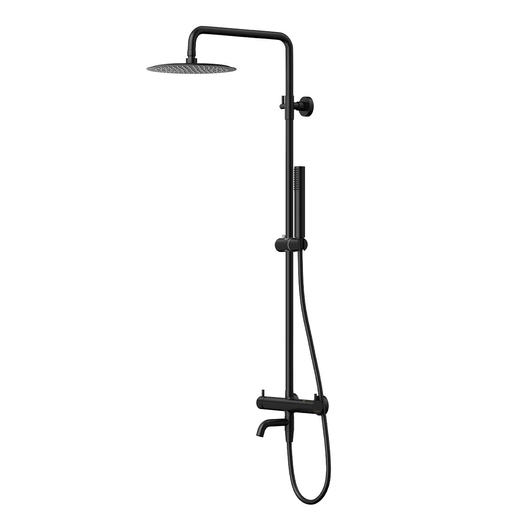 Shower set Corsan LUGO shower column Rain shower 25cm Swivel spout Black