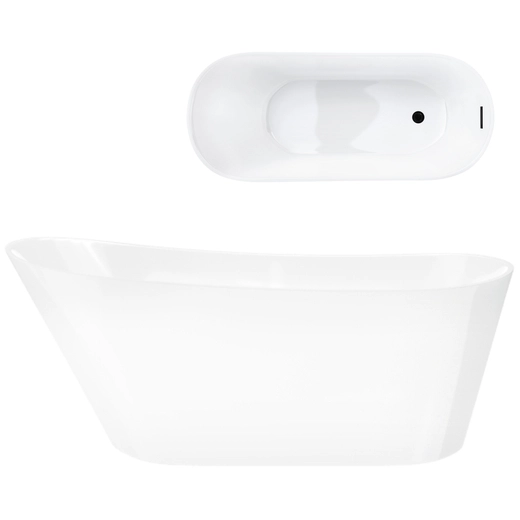 Corsan ESTELLA freestanding bathtub 170 x 74 cm click-clack plug Graphite / GunMetal