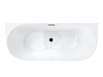 Corsan MONO wall-mounted freestanding bathtub 150 x 74 cm click-clack plug Graphite / GunMetal